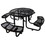 Round Outdoor Steel Picnic Table 46" black,with umbrella pole W465S00016
