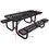 6 ft. Rectangular Outdoor Steel Picnic Table,BLACK with umbrella pole W465S00018