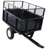 ATV Trailer Steel Dump Cart, 750lbs 22 Cubic Feet Utility Trailer Lawn Garden Trailer with Heavy Duty Tow Behind Carts and Removable Sides for Tractors, ATV, UTV, Lawn Mowers W465S00128