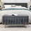 Elegant Upholstered Velvet Storage Bench with Cedar Wood Veneer, Large Storage Ottoman with Electroplate Iron Legs for Hallway Living Room Bedroom, Grey W487109969