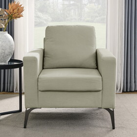 Sofa Chair,with Square Arms and Tight Back,Corduroy Beige W487119628