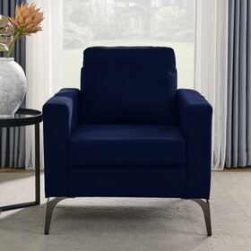 Sofa Chair,with Square Arms and Tight Back,Corduroy Navy W487119634