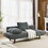 Convertible Futon Sofa Bed, Comfy Loveseat Sleeper Sofa with Adjustable Armrest, Strengthen Wood, Thick Padded Cushion, Small 2 Seater Couch for Living Room, Bedroom, Grey W487P180468