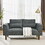 Convertible Futon Sofa Bed, Comfy Loveseat Sleeper Sofa with Adjustable Armrest, Strengthen Wood, Thick Padded Cushion, Small 2 Seater Couch for Living Room, Bedroom, Grey W487P180468