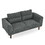 Convertible Futon Sofa Bed, Comfy Loveseat Sleeper Sofa with Adjustable Armrest, Strengthen Wood, Thick Padded Cushion, Small 2 Seater Couch for Living Room, Bedroom, Grey W487P180468