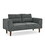 Convertible Futon Sofa Bed, Comfy Loveseat Sleeper Sofa with Adjustable Armrest, Strengthen Wood, Thick Padded Cushion, Small 2 Seater Couch for Living Room, Bedroom, Grey W487P180468