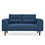 Convertible Futon Sofa Bed, Comfy Loveseat Sleeper Sofa with Adjustable Armrest, Strengthen Wood, Thick Padded Cushion, Small 2 Seater Couch for Living Room, Bedroom, Navy W487P180471