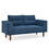 Convertible Futon Sofa Bed, Comfy Loveseat Sleeper Sofa with Adjustable Armrest, Strengthen Wood, Thick Padded Cushion, Small 2 Seater Couch for Living Room, Bedroom, Navy W487P180471