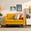 Loveseat Sofa, Mid Century Modern Decor Love Seat Couches for Living Room, Button Tufted Upholstered Small Couch for Bedroom, Solid and Easy to Install Love Seats Furniture, Yellow W487P189545