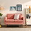 Loveseat Sofa, Mid Century Modern Decor Love Seat Couches for Living Room, Button Tufted Upholstered Small Couch for Bedroom, Solid and Easy to Install Love Seats Furniture,Pink W487P189546