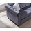Loveseat Living Room Sofa, with Button and Copper Nail on Arms and Back, Two White Villose Pillow, Velvet Grey (60"x34.5"x30") W487S00015