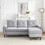 80" Convertible Sectional Sofa Couch, 3 Seats L-shape Sofa with Removable Cushions and Pocket, Rubber Wood Legs, Light Grey Chenille W487S00109
