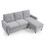 80" Convertible Sectional Sofa Couch, 3 Seats L-shape Sofa with Removable Cushions and Pocket, Rubber Wood Legs, Light Grey Chenille W487S00109