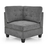 Corner Sofa for Modular Sectional, Grey Chenille (31.5