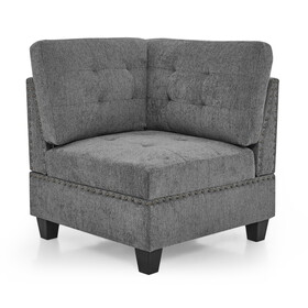 Corner Sofa for Modular Sectional, Grey Chenille (31.5"x31.5"x36.5") W487S00134