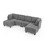 U shape Modular Sectional Sofa,DIY Combination,includes Two Single Chair,Two Corner and Two Ottoman,Grey Chenille W487S00200