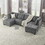 U shape Modular Sectional Sofa,DIY Combination,includes Two Single Chair,Two Corner and Two Ottoman,Grey Chenille W487S00200