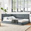 Full Size Upholstered Tufted Bed Frame, Sofa Bed Frame with Comfortable Backrest and Armrests, Full Size Bed for Bedroom, Living Room,Velvet, Grey(80.5"*59"*30.5") W487S00224