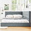 Full Size Upholstered Tufted Bed Frame, Sofa Bed Frame with Comfortable Backrest and Armrests, Full Size Bed for Bedroom, Living Room,Velvet, Grey(80.5"*59"*30.5") W487S00224