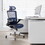 BLUE Ergonomic Mesh Office Chair, High Back - Adjustable Headrest with Flip-Up Arms, Tilt and lock Function, Lumbar Support and blade Wheels, KD chrome metal legs W490127216