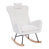 Teddy Upholstered Nursery Rocking Chair for Living Room Bedroom(WHITE Teddy) W490130389