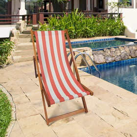 Outdoor/ beach /swimming pool /populus wood sling chair Orange Stripe (color:Orange) W49532542