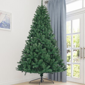 Artificial Christmas Tree Full Natural Spruce PVC Fir Tree 7.5ft Foldable Metal Stand Unlit Green W49819946