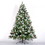 Artificial Christmas Tree Flocked Pine Needle Tree with Cones Red Berries 7.5 ft Foldable Stand W49819949