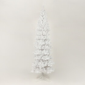 7.5FT White Slim Artificial Christmas Tree Includes Foldable Metal Stand W49833535