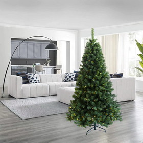 Pre-Lit Christmas Tree 6ft Artificial Hinged Xmas Tree with Foldable Stand W49835484