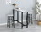 Faux Marble Black Table Top Bar Table with 2 Bar Chairs, Kitchen Counter with Bar Chairs,Breakfast Bar Table Sets, for Home,Kitchen, Office W49935698