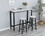 Faux Marble Black Table Top Bar Table with 2 Bar Chairs, Kitchen Counter with Bar Chairs,Breakfast Bar Table Sets, for Home,Kitchen, Office W49935698