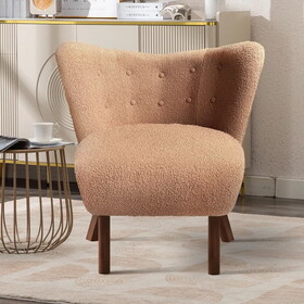 32" Wide Upholstered Wingback Accent Chair with Wood Legs