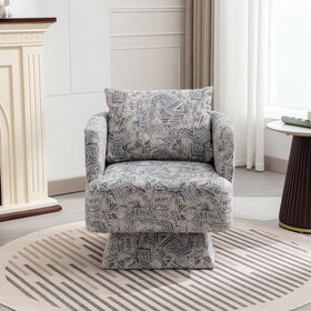 23.6" Wide Upholstered Swivel Armchair and a Pillow