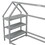 Twin House-Shaped Floor Bed with 2 Detachable Stands,Grey W504102746