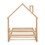 Twin House-Shaped Headboard Floor Bed with Handrails,slats,Natural W504119488