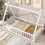 Twin Tent-shaped Floor Bed, Teepee Bed with Guardrails, Slats,White W504119497