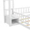 Twin Size House-Style Headboard Floor Bed with Fence Guardrails,White W504126432