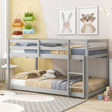 Twin Over Twin Floor Bunk Bed, Grey W50437208