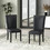 PU-Upholstered Chairs with Nailhead-Trimmed, Rubber Wood Legs for Dining Table, Black, Size: 19.75" W X21.25" D X38.25"H W50440123