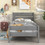 Twin Bed with Headboard and Footboard,Grey W50440498
