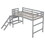 Twin Loft Bed with Platform,ladder,Grey W50482275