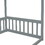 Twin Size Canopy Frame Floor Bed with Fence, Guardrails,Grey