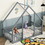 Twin Wood House-Shaped Floor Bed with Fence, Guardrails,Grey
