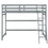 Twin Size High Loft Bed with inclined Ladder, Guardrails,Grey