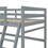 Twin Size High Loft Bed with inclined Ladder, Guardrails,Grey