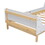 Twin Bed with Headboard, Footboard, Safeguards, Built-in Bed-end Book Storage Rack,White