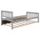 Twin Bed with Trundle, Platform Bed Frame with Headboard and Footboard, for Bedroom Small Living Space,No Box Spring Needed,Grey