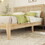 Queen Size Rubber Wooden, Solid Wooden Bed with Rattan Headboard, Enhanced by Support Feet W504P184305