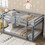 Solid Wooden, Solid Rubber Wooden Twin over Twin Loft Bed with Ladder, with Bed Platform of Strengthened Slats, Grey W504P191663